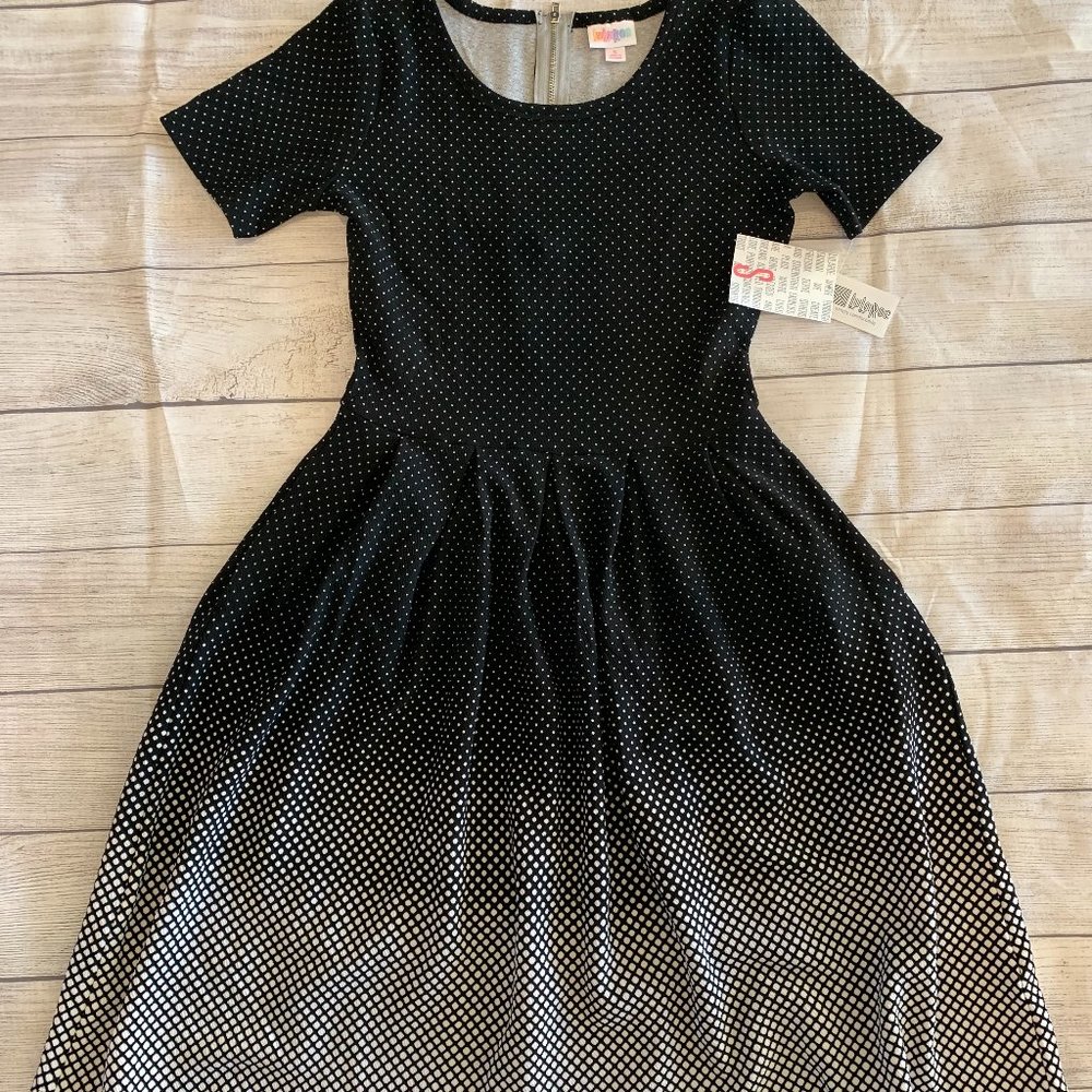LuLaRoe Polka Dot Dipped Amelia Dress - Size Small - NWT